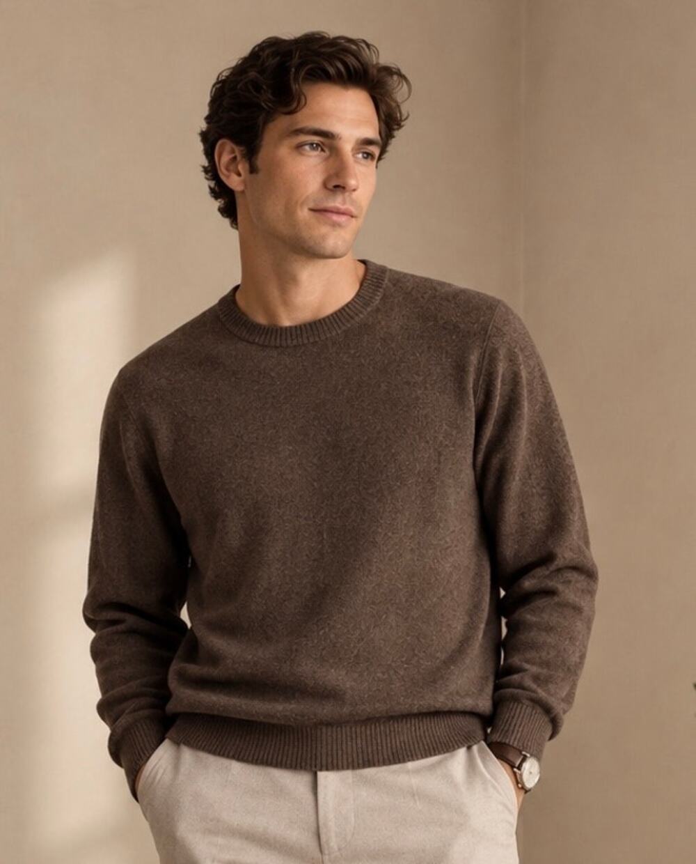 Banana Republic Cotton Cashmere Men’s Sweater XL Brown Crewneck